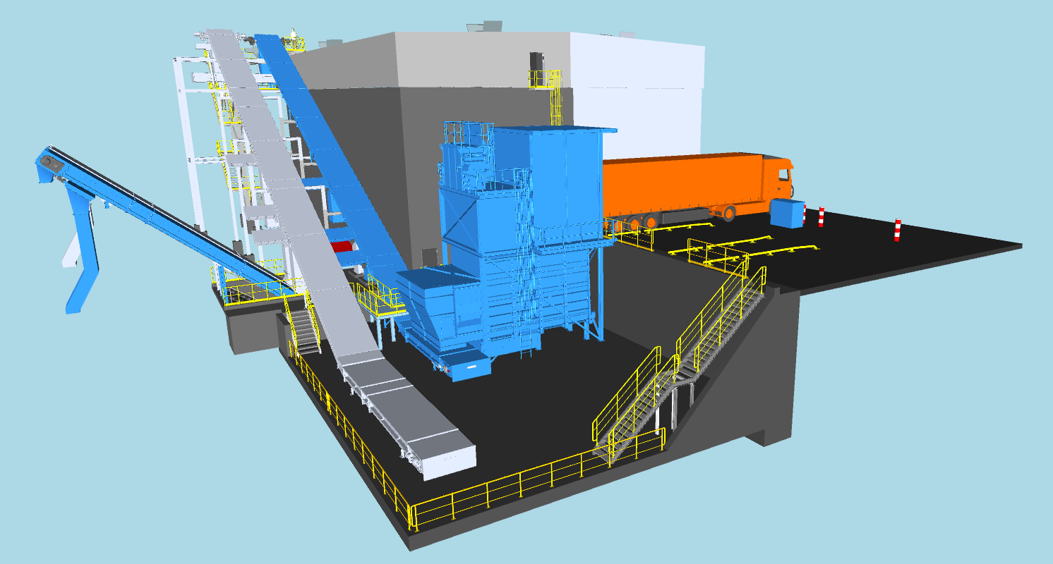 Commande reçue pour une usine de combustible secondaire. Réception, stockage, récupération et dosage des AF pour des fours rotatifs